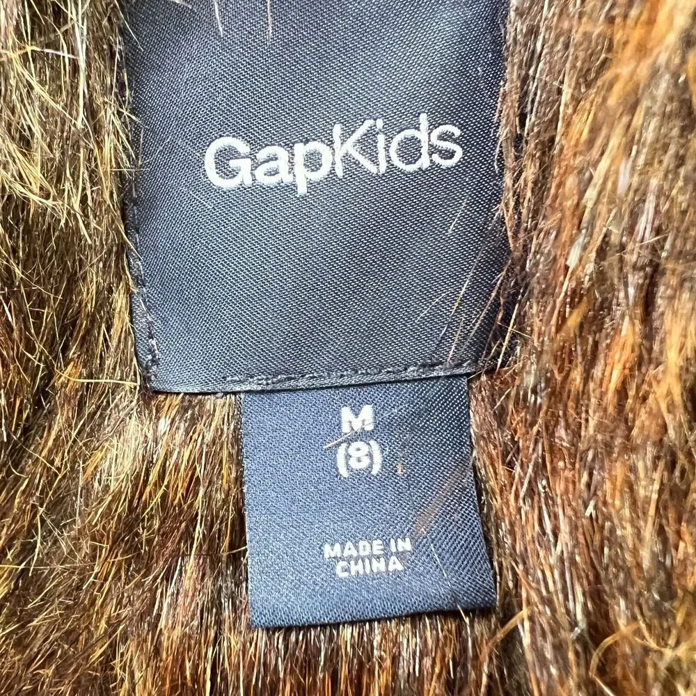 GapKids Medium Multi Color Knit sweater Vest  Fux Fur lining & hoodie‎ Tribal